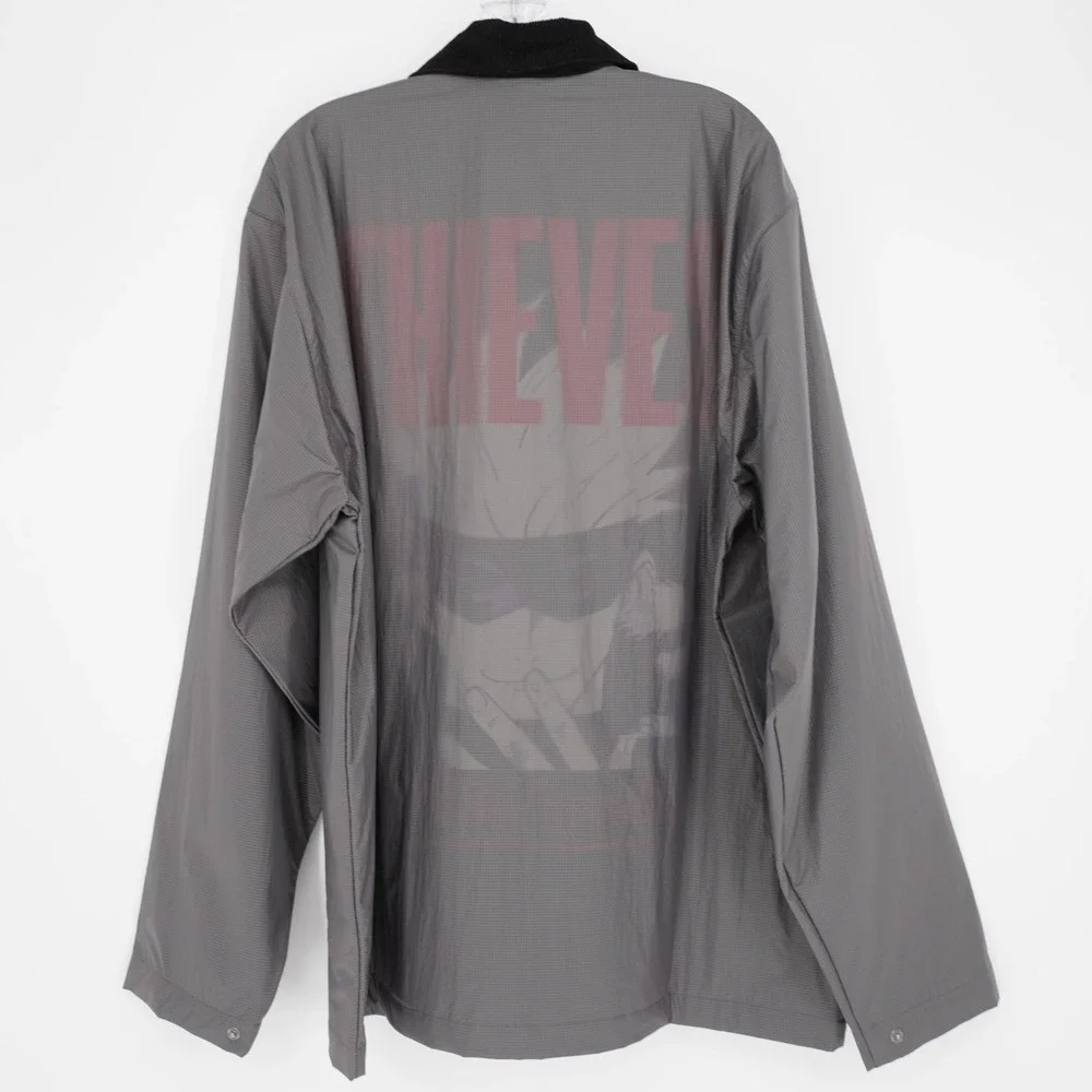100 Thieves x Jujutsu Kaisen Mens Jacket 2XL Gray Nylon Anime Gojo Streetwear